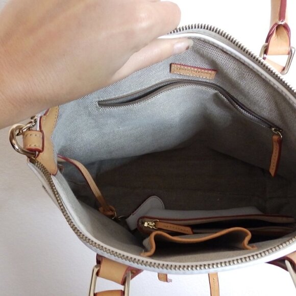 Dooney and Bourke Dillen double pocket peddle leather satchel - Picture 4 of 11